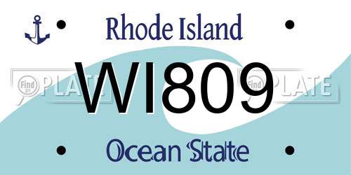 WI809 Rhode Island License Plate