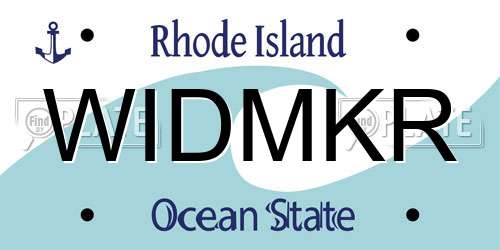 WIDMKR Rhode Island License Plate
