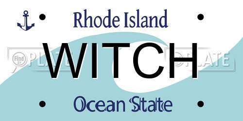 WITCH Rhode Island License Plate