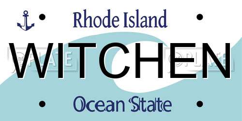 WITCHEN Rhode Island License Plate