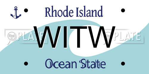WITW Rhode Island License Plate