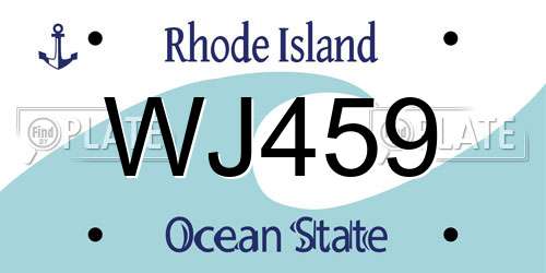 WJ459 Rhode Island License Plate