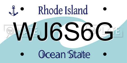 WJ6S6G Rhode Island License Plate
