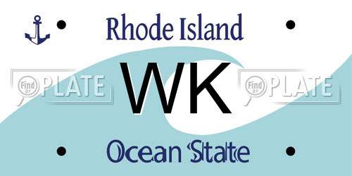 WK Rhode Island License Plate