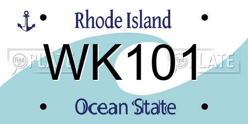 WK101 Rhode Island License Plate