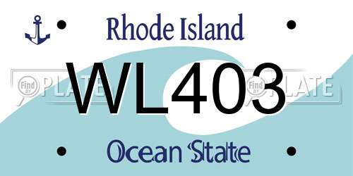 WL403 Rhode Island License Plate