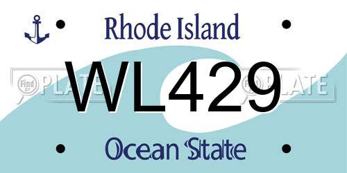 WL429 Rhode Island License Plate