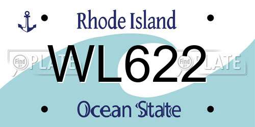 WL622 Rhode Island License Plate