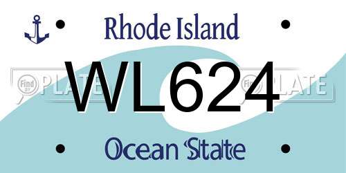 WL624 Rhode Island License Plate