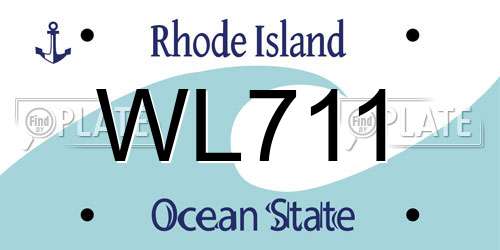 WL711 Rhode Island License Plate