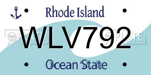 WLV792 Rhode Island License Plate