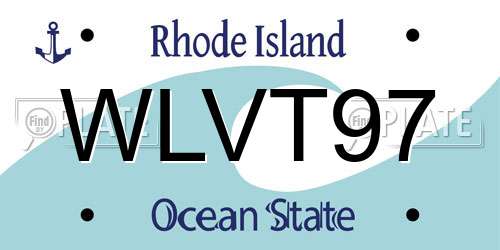 WLVT97 Rhode Island License Plate