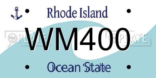 WM400 Rhode Island License Plate
