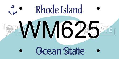 WM625 Rhode Island License Plate