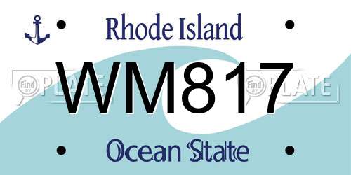 WM817 Rhode Island License Plate