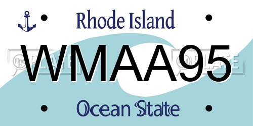 WMAA95 Rhode Island License Plate
