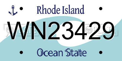 WN23429 Rhode Island License Plate