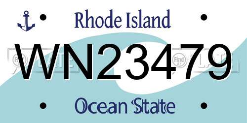 WN23479 Rhode Island License Plate