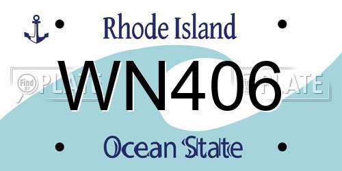 WN406 Rhode Island License Plate