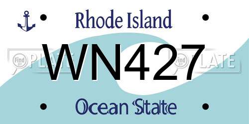 WN427 Rhode Island License Plate