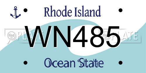 WN485 Rhode Island License Plate