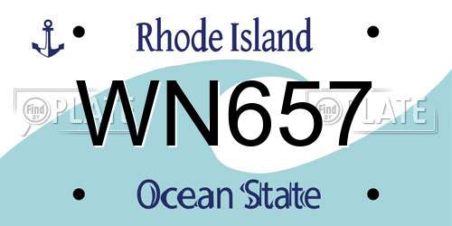 WN657 Rhode Island License Plate
