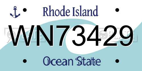 WN73429 Rhode Island License Plate