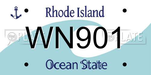 WN901 Rhode Island License Plate