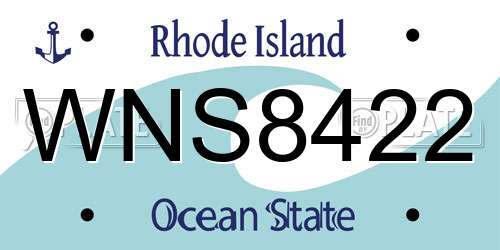 WNS8422 Rhode Island License Plate