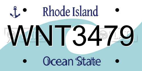WNT3479 Rhode Island License Plate