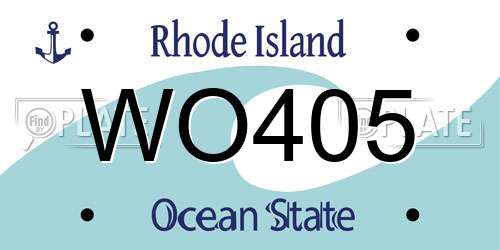 WO405 Rhode Island License Plate
