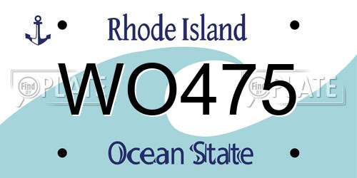 WO475 Rhode Island License Plate
