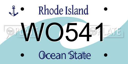 WO541 Rhode Island License Plate