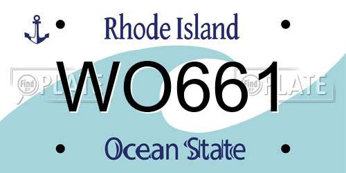 WO661 Rhode Island License Plate