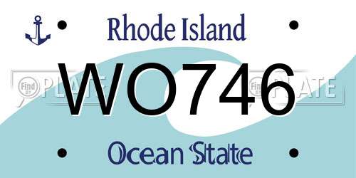 WO746 Rhode Island License Plate