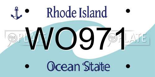 WO971 Rhode Island License Plate
