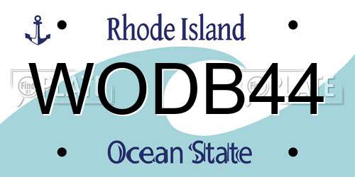 WODB44 Rhode Island License Plate