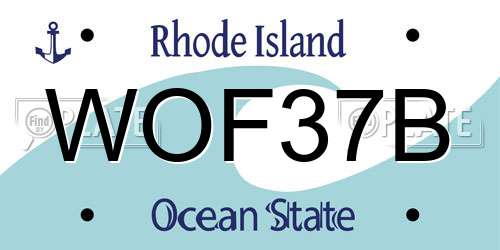 WOF37B Rhode Island License Plate