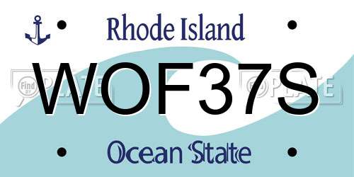 WOF37S Rhode Island License Plate
