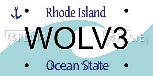 WOLV3 Rhode Island License Plate