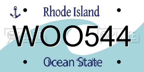 WOO544 Rhode Island License Plate