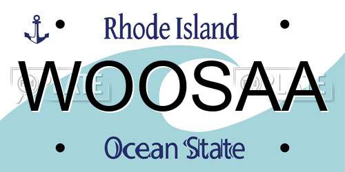 WOOSAA Rhode Island License Plate