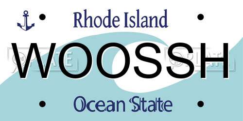 WOOSSH Rhode Island License Plate