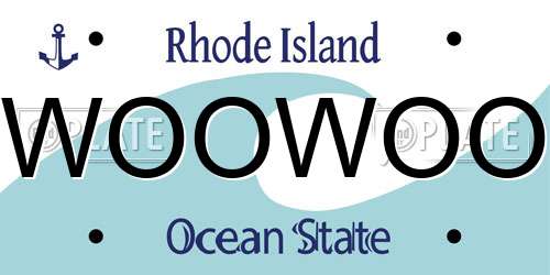 WOOWOO Rhode Island License Plate
