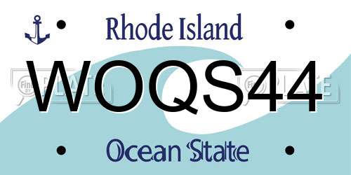 WOQS44 Rhode Island License Plate