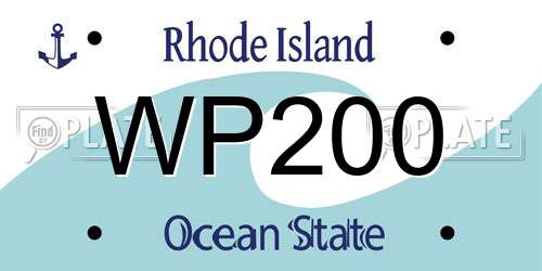 WP200 Rhode Island License Plate