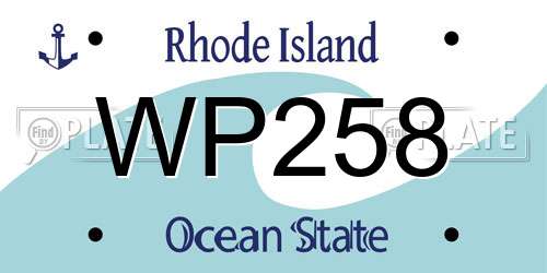 WP258 Rhode Island License Plate
