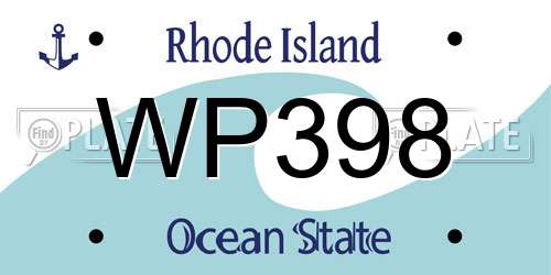 WP398 Rhode Island License Plate