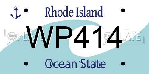 WP414 Rhode Island License Plate