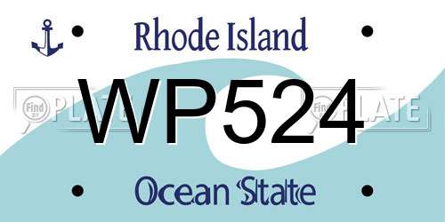 WP524 Rhode Island License Plate
